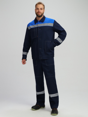 Костюм Лигор®-2 СОП (тк.Саржа,250) п/к, т.синий/васильковый