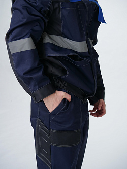 Костюм Виватный-1 (тк.Смесовая,220) брюки, т.синий/черный/васильковый