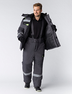 Костюм зимний Ховард (Балтекс, 210) брюки, темно-серый/лимон