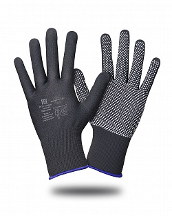 Перчатки Safeprotect НейпМикро-Ч (нейлон+ПВХ-микроточка, черный)