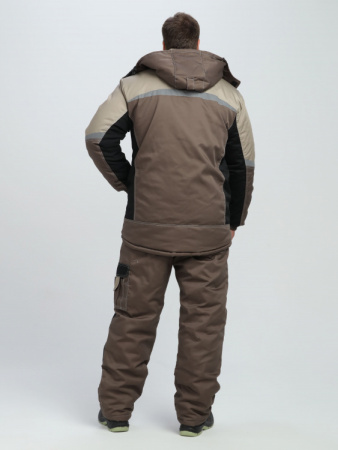 Костюм зимний Вектрон-1 (тк.Смесовая,240) брюки, коричневый/черный/бежевый