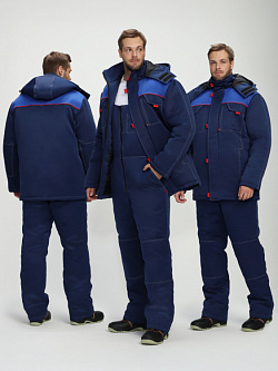 Костюм зимний Флофт-2 (тк.Смесовая,210) п/к, т.синий/васильковый