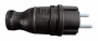 Вилка однофазная прямая каучуковая 220-250В, 16А, IP44 Samtools