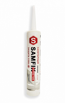 Силиконовый строительный герметик санитарный белый 280 мл (325 г) Samfix