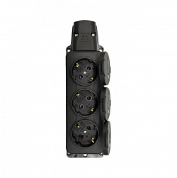 Тройник электрический 16А каучуковый 220В Samtools IP54