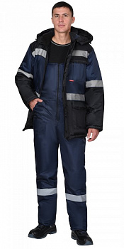 Костюм СИРИУС-ТЕРМИНАЛ зимний, куртка, п/к, синий с черным и СОП