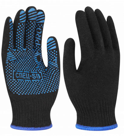 Перчатки трикотажные с ПВХ СПЕЦ-SB® PRO черный